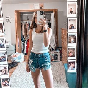 american eagle high rise shorts